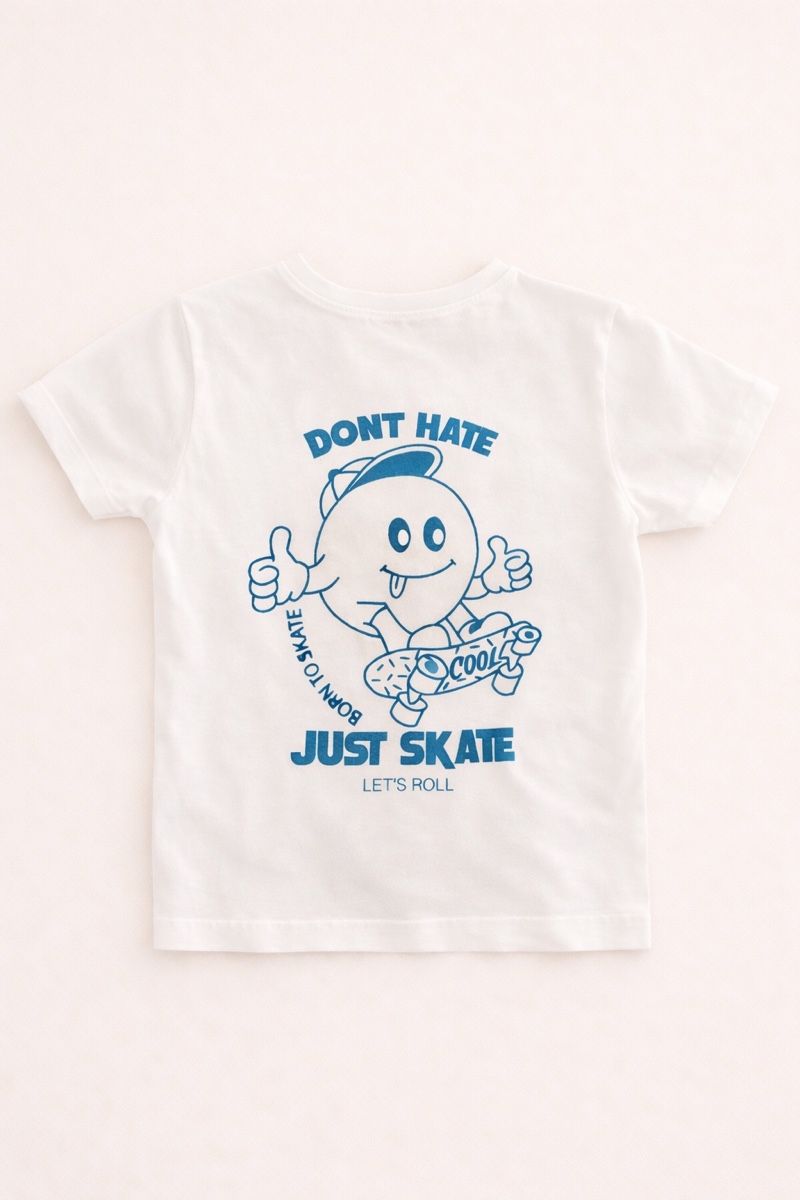 Camicie, T-shirt & Polo: T-SHIRT ENFANT BLANC SKATEBOARD – Nuovo (secondo la descrizione) da Lausanne venduto da mar_6snp 1