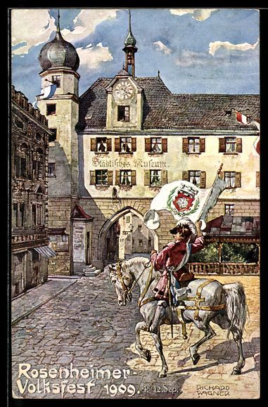 Cancelleria postale: Richard Wagner: Rosenheim /Obb., Volksfe – Usato da Berlin venduto da bartko-reher