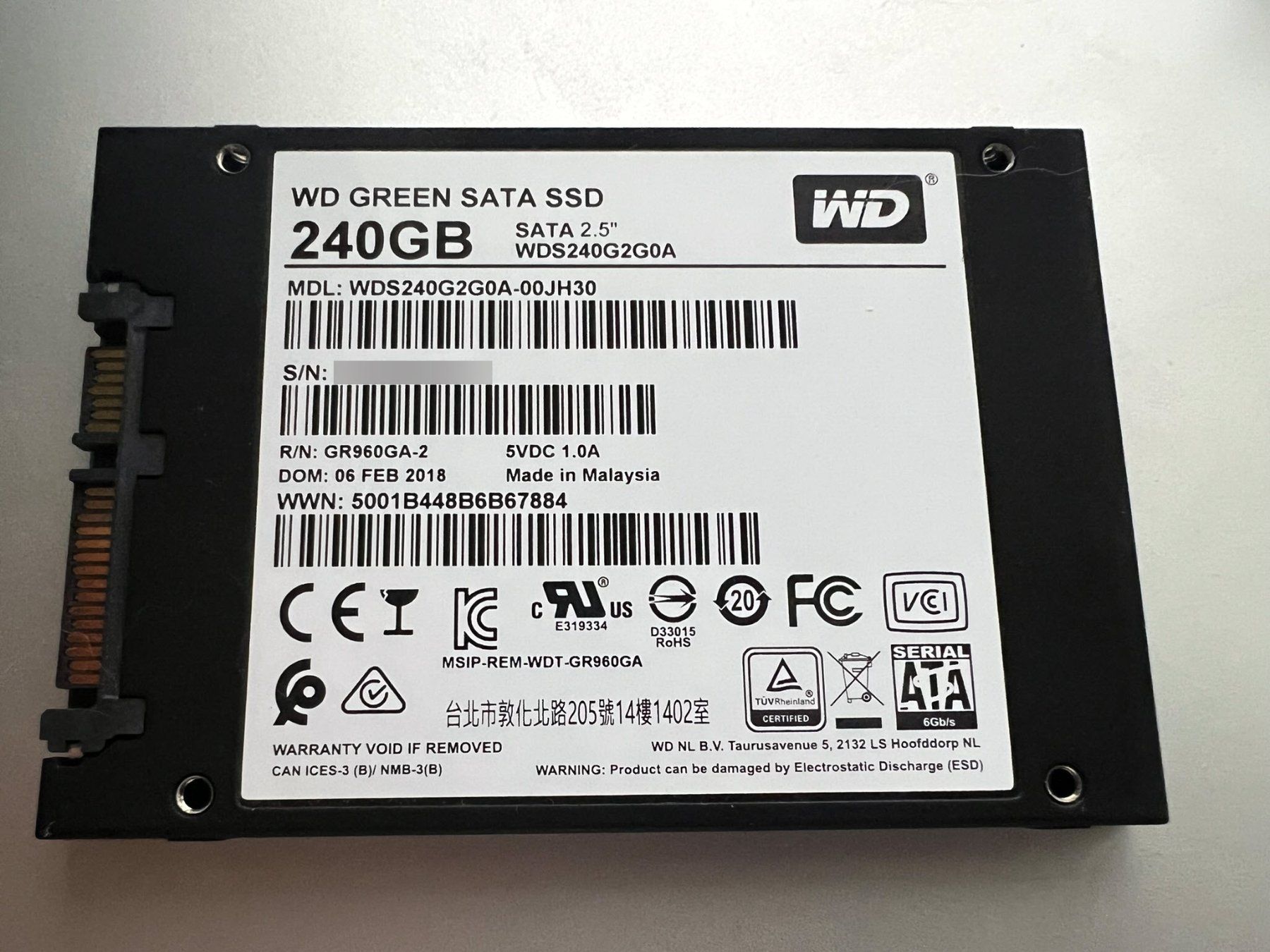 Western Digital Harddisks: WD GREEN 240GB SATA SSD – Gebraucht aus Hünenberg von CardDrop 1