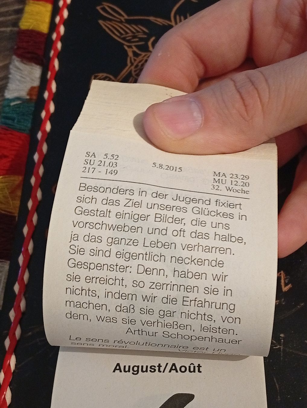 Calendari:  Wandkalender mit Spruch, Deko-Objekt. – Usato da Engelburg venduto da CH.Me 7