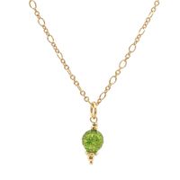 Silber 925 gelbvergoldet 45 cm Kette mit Peridote