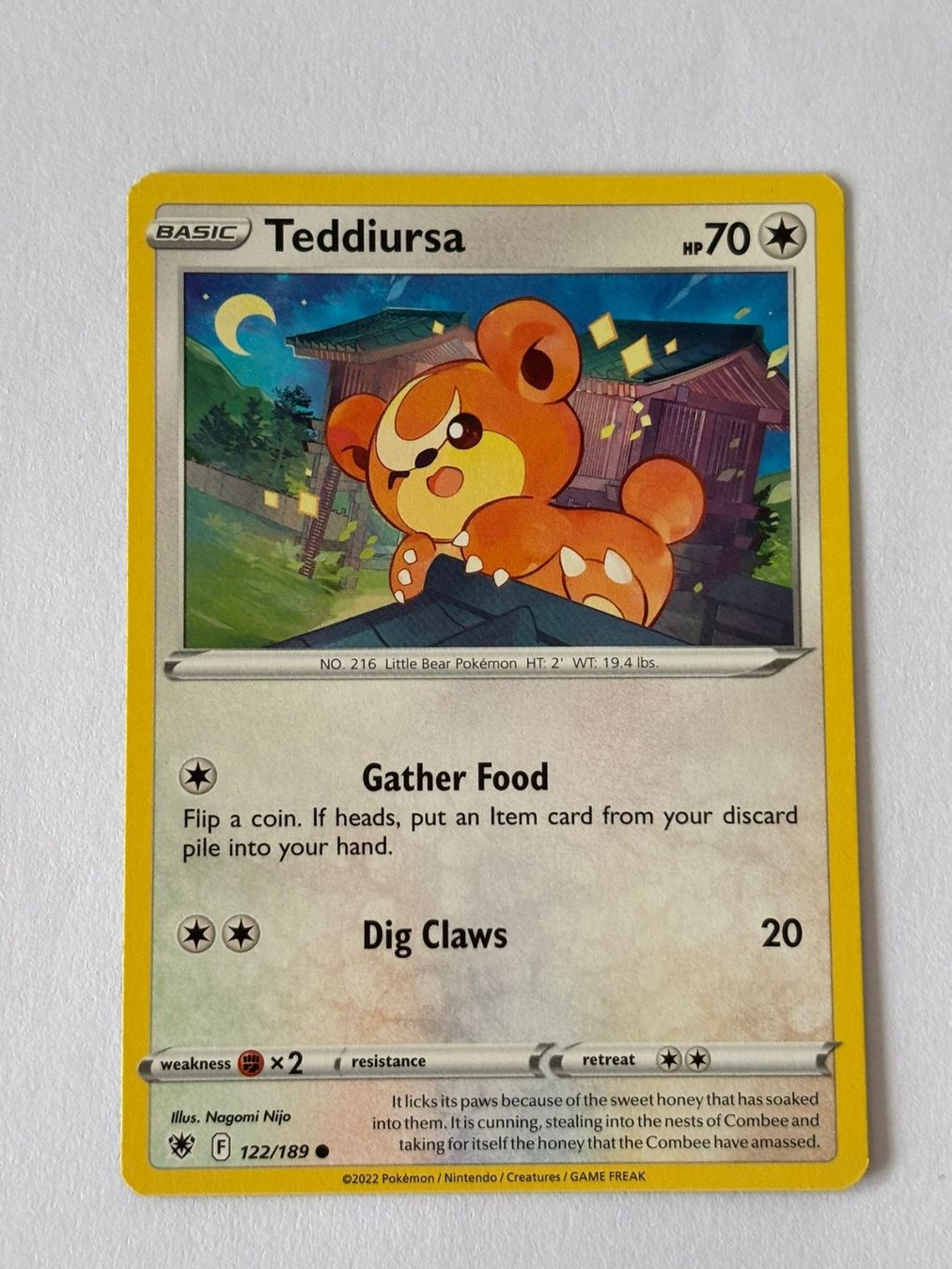 Pokémon Carte collezionabili: Pokemon-Karte Teddiursa 122/189 – Usato da Herisau venduto da Seyashop1