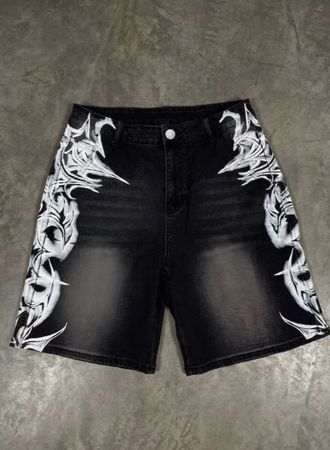 Shorts en jean taille haute style Gothique, été parfait ! 