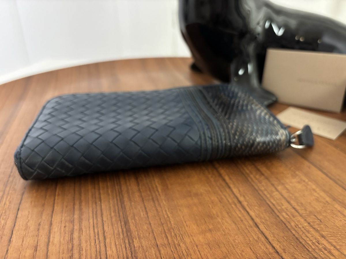 Bottega Veneta Portafogli: NP950frs! Bottega Veneta Wallet Intrecciato Navy Python – Nuovo (secondo la descrizione) da Winterthur venduto da Atelier.W.Maison 4