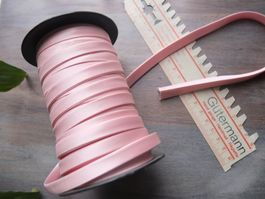 Satinband schräg rosa 10mm breit (fertig); Länge 3m