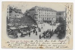 Gruss aus St. Gallen,  Markttreiben um 1901