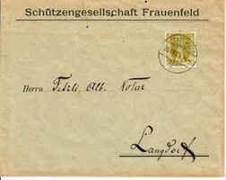 Brief, Schützengesellschaft Frauenfeld 1909