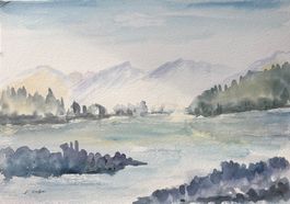 Maria Fischer Walpen, Aquarell, Landschaft