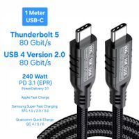 Thunderbolt 5 / USB 4 80 Gbps Kabel / 240W PD3.1 EPR / 100cm