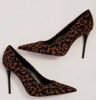 ZARA High Heels, Leoprint, Gr. 38 - NIE GETRAGEN