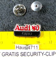 AUDI 80 AUTO LOGO PIN GEPRÄGT MIT SECURITY-CLIP DAZU