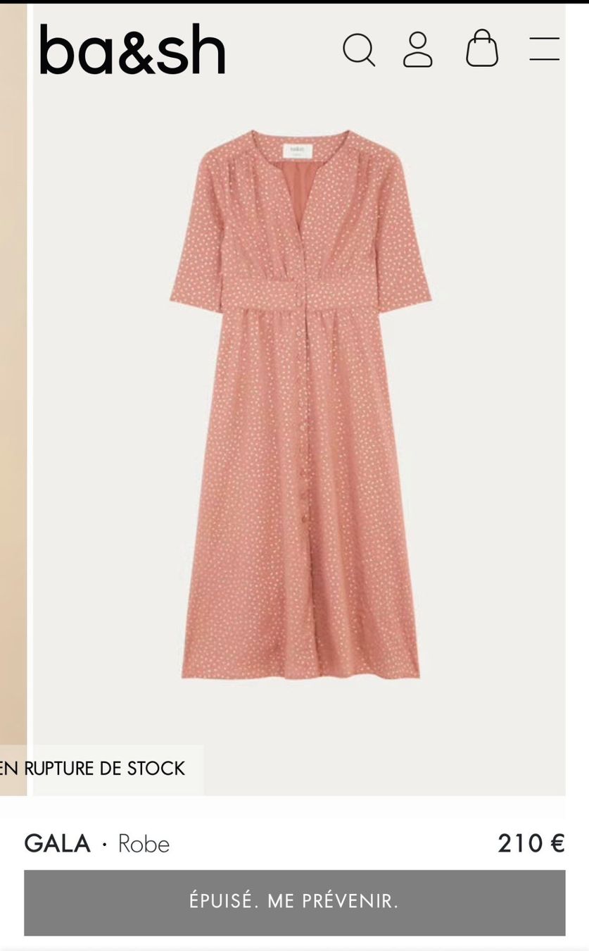 Ba&Sh Kleider: robe Bash rose et dorée – Gebraucht aus lausanne von cat_q9l6