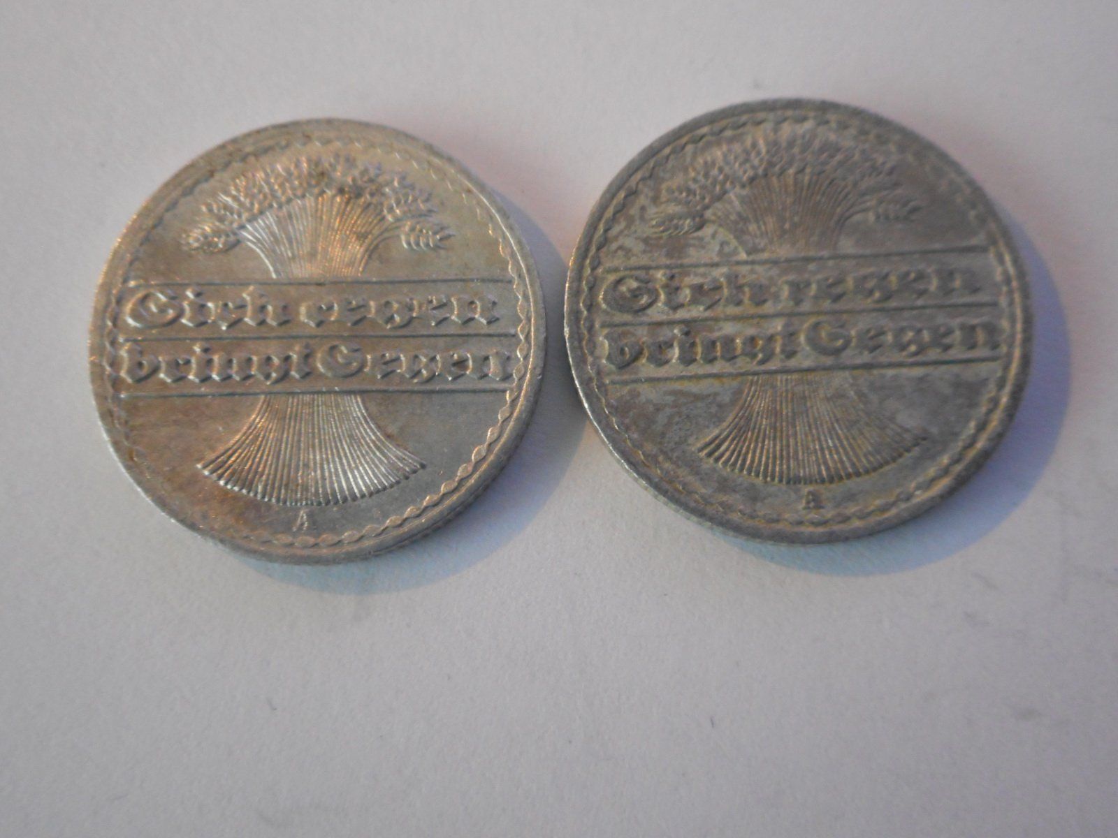 Tutti le monete: 2 x 50 Pfennig 1920+1921 – Usato da Kriegstetten venduto da pizlad2010 2