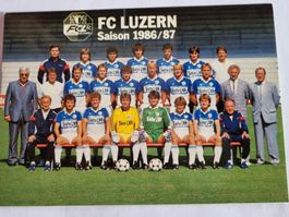 Autogramm Karte FC Luzern Saison 1986/87