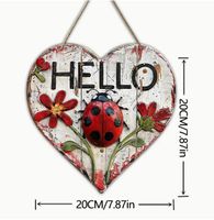 NEUES Herz - Schild "HELLO" 20 x 20 cm - 226442