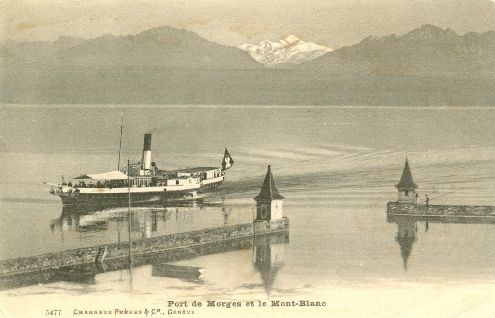 Cartoline postali: Morges - Le Port et le Mont-Blanc – Usato da Chavornay venduto da SupraSenna