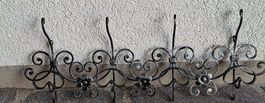 Garderobe schmiedeeisen mit 4 Haken floral verziert