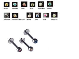 1 Piercing Lippe/Gesicht Chirurgenstahl mit Schmuckstein