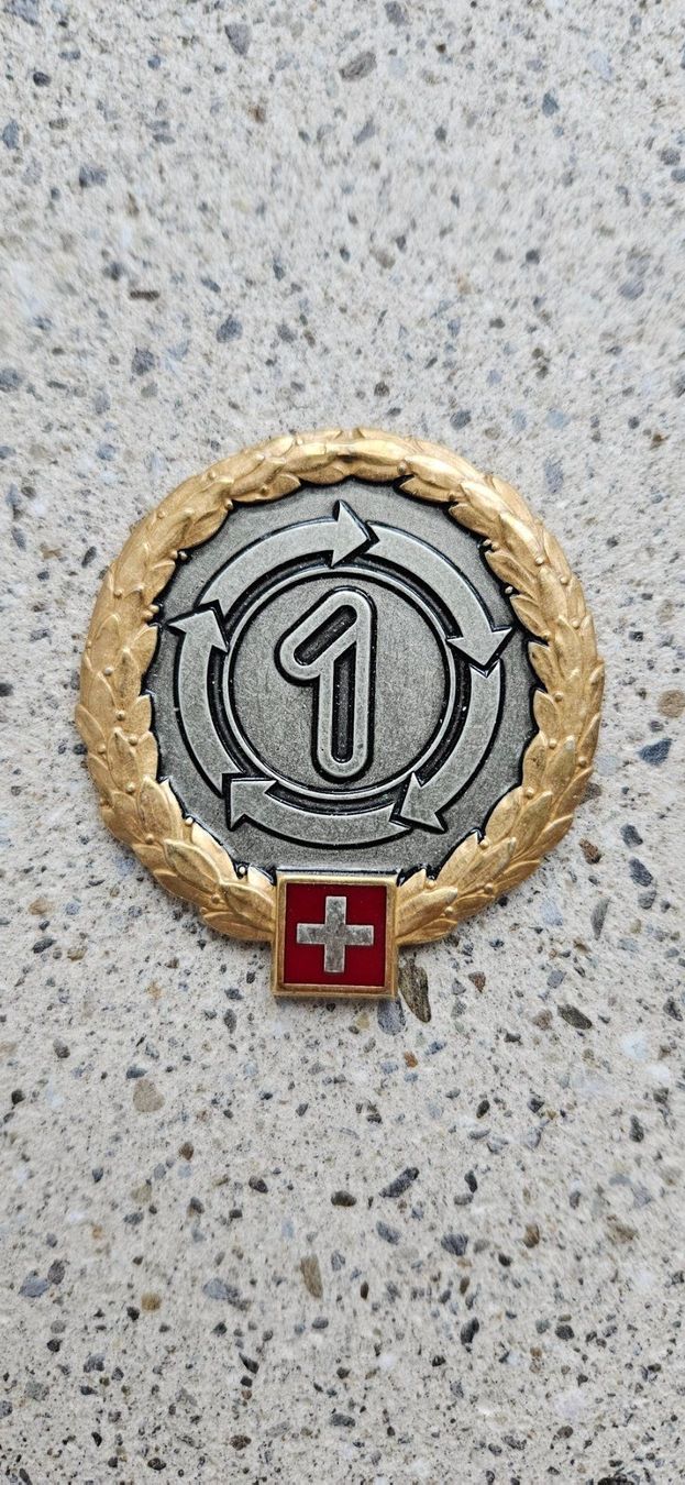 Schweizer Armee Plaketten & Abzeichen: *** Beretemblem Gold Offizier Schweizer Armee *** – Neu und originalverpackt aus Riedholz von fr_sIruP