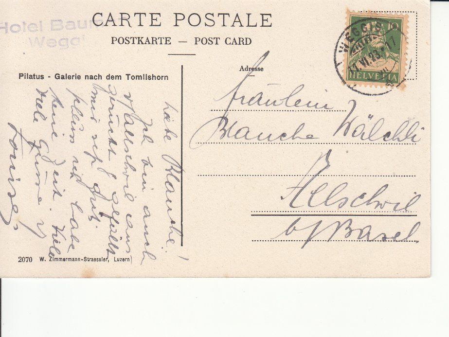 Cartoline postali: Pilatus Tomlishorn 1923 – Usato da Bürglen TG venduto da StampGraf 1