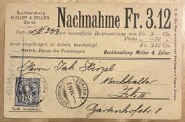Alte Nachnahme-Quittung, Müller & Zeller, Zürich