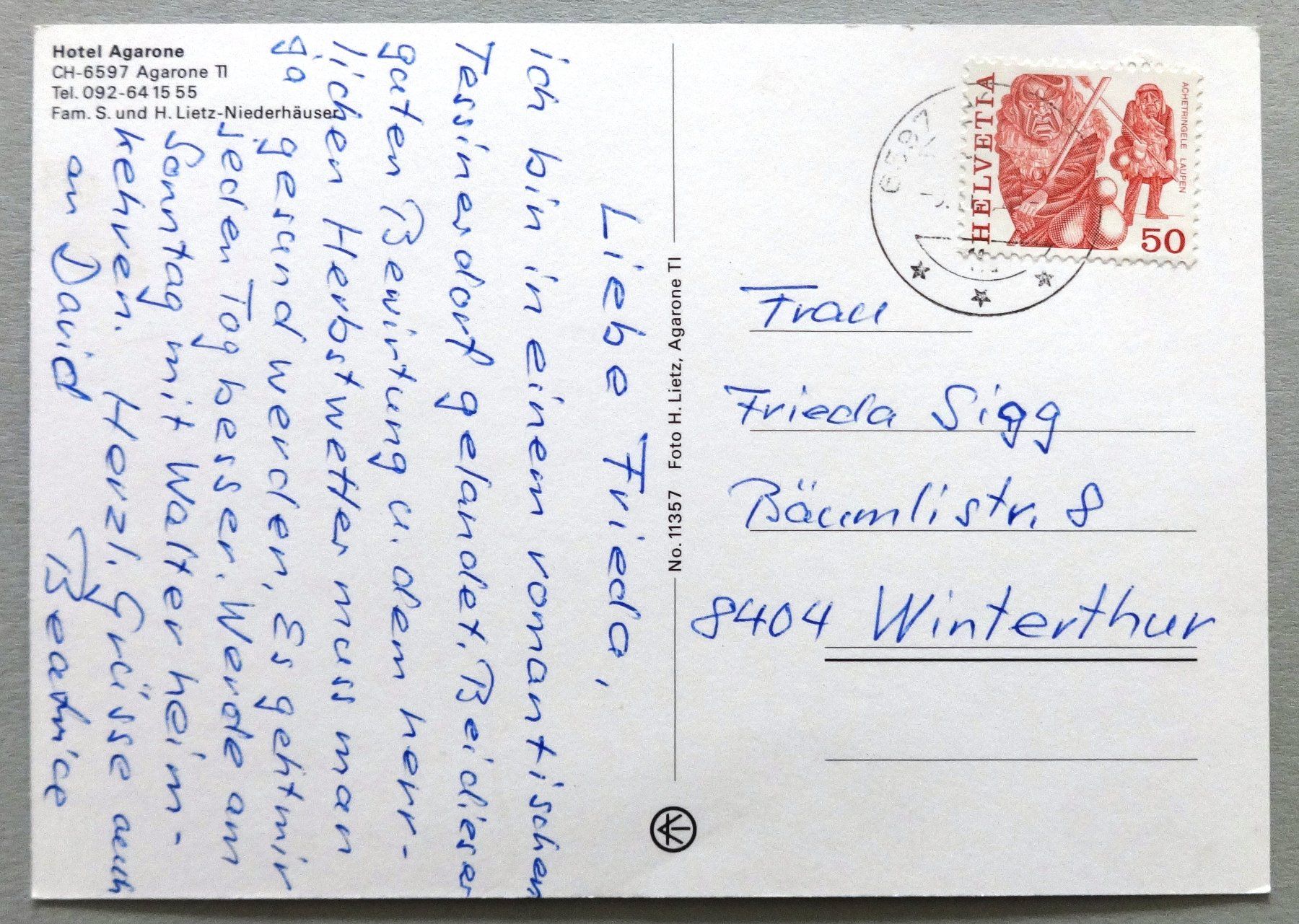 Cartes postales: Agarone, Hotel Agarone – D'occasion à Fétigny par Billy2miny 1