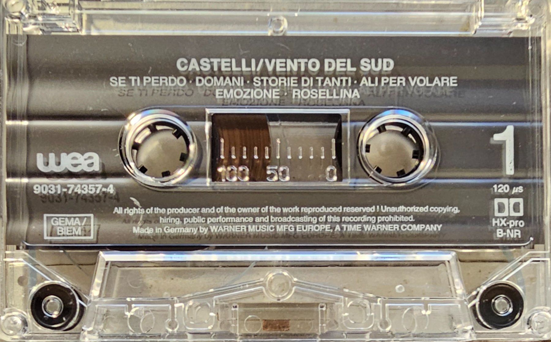 Musicassette: MC - Castelli - Vento del sud – Usato da Wahlen b. Laufen venduto da Cg10 2
