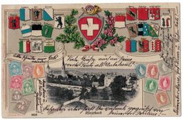 Rorschach in geprägtem Wappenrahmen, gelaufen 1906