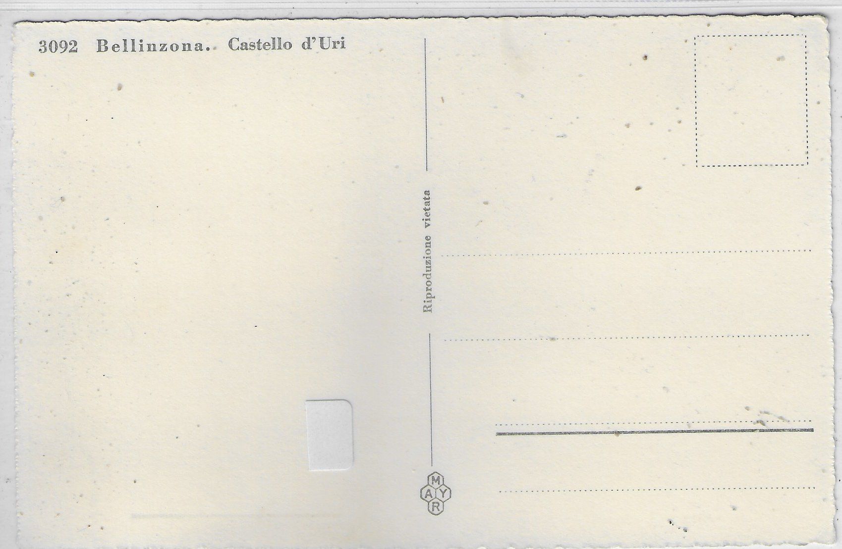 Cartoline postali: Bellinzona - Castello d'Uri – Usato da Ettingen venduto da Kartenplanet 1