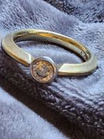 Schicker Sterling Silber vergoldeter Ring, Grösse 60