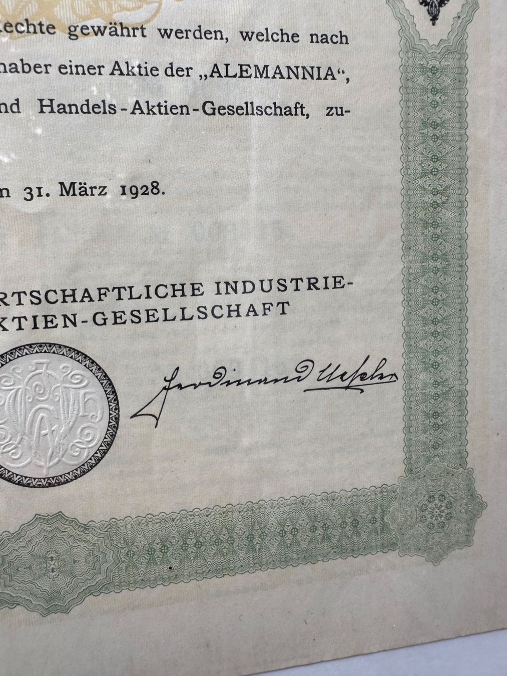 Documenti: Alemannia Aktie – Usato da Villmergen venduto da Bezdupe 3