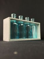 Deko | Glasflaschen in Holzrahmen | Shabby Chic