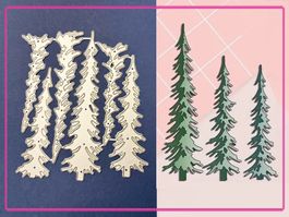 3x Tanne / Weihnachtsbaum - Stanzschablone