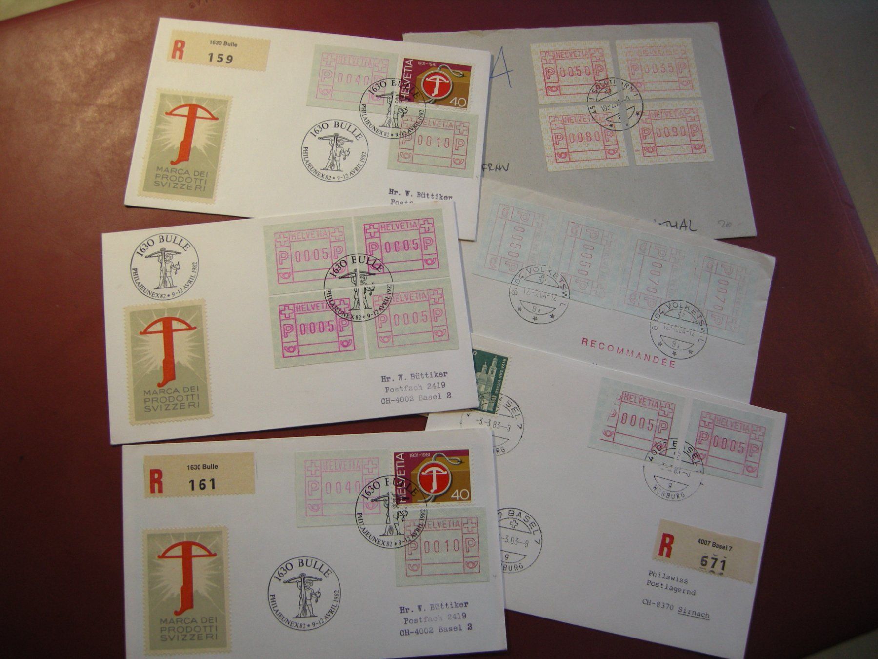 Alle Briefmarken: AUTOMATENMARKEN, 5 BRIEFE – Gebraucht aus Eschenbach SG von eDaisy