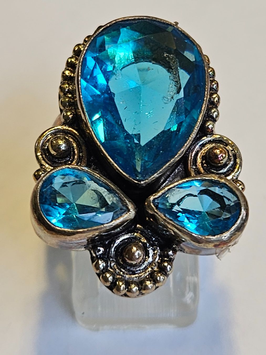 Anelli: Silberschmuck Ring mit blauen Steinen Grösse 54 – Nuovo (secondo la descrizione) da Zürich venduto da Bieter04 5