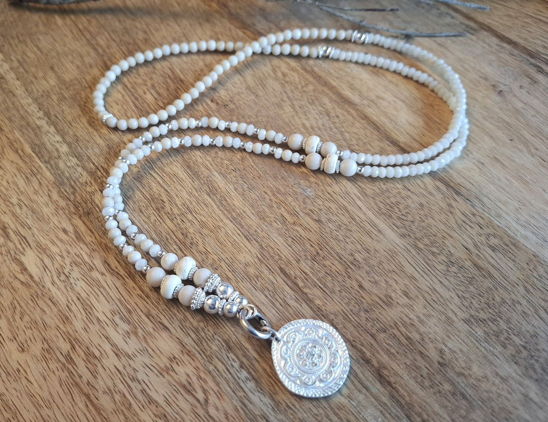 Catenine: SHILA -  Edelsteinkette - Silber - écru – Nuovo e nell'imballaggio originale da Mühlethal venduto da nicita-modeschmuck 3
