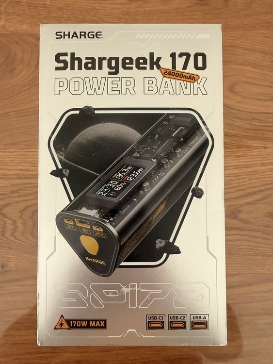 SHARGEEK 170 Power Bank 24000mAh 140W PD 3.1 – Display Intelligente, Ricarica Rapida Per IPhone, MacBook E Laptop, IP66 - 3
