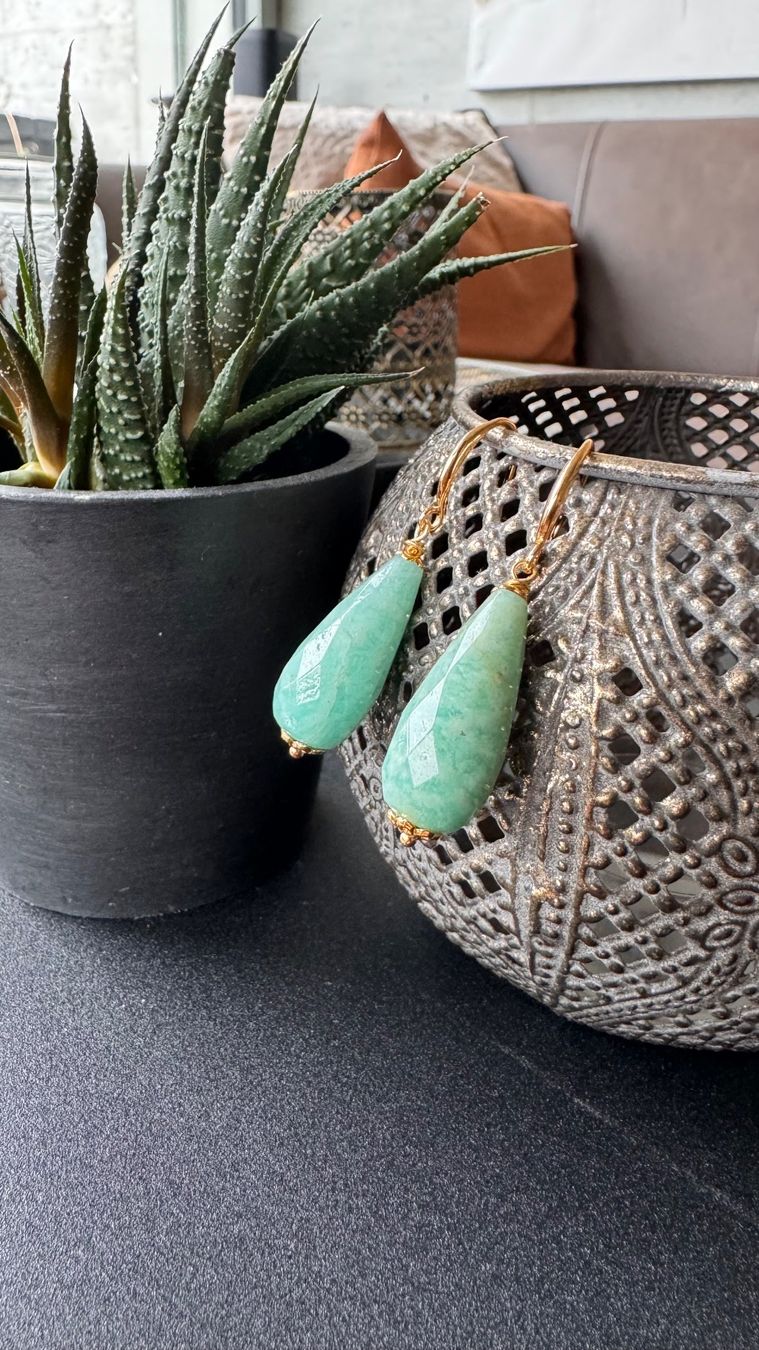 Orecchini pendenti & Orecchini a lobo: Wow: Ohrhänger aus Amazonit vergoldet – Nuovo e nell'imballaggio originale da Rombach venduto da Ivreajewels 1