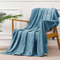 Superweiche Fleecedecke Kuscheldecke Blau 150 x 210