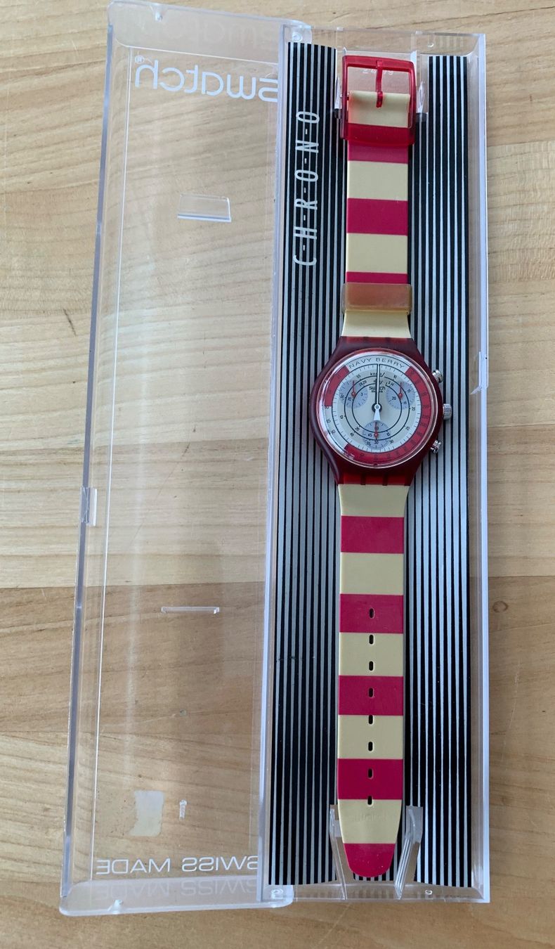 Swatch Orologi: Swatch Chrono weiss rot 1991 – Usato da Zürich venduto da ruedigg