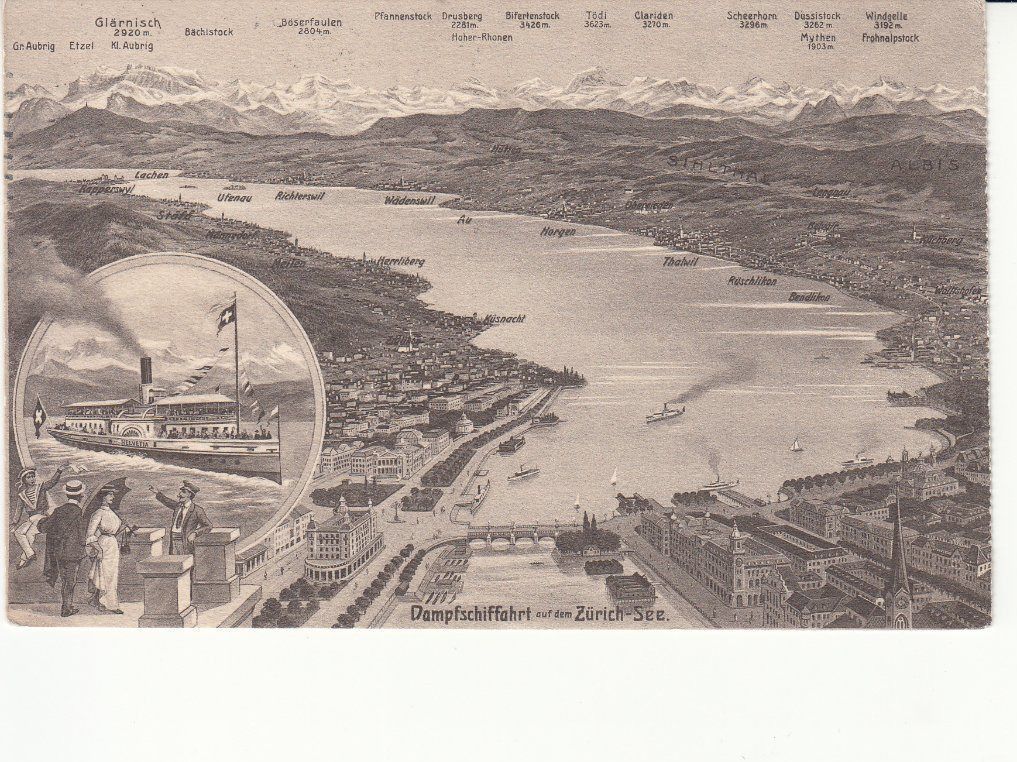 Cartoline postali: Zürich Dampfschifffahrt 1913 – Usato da Bürglen TG venduto da StampGraf