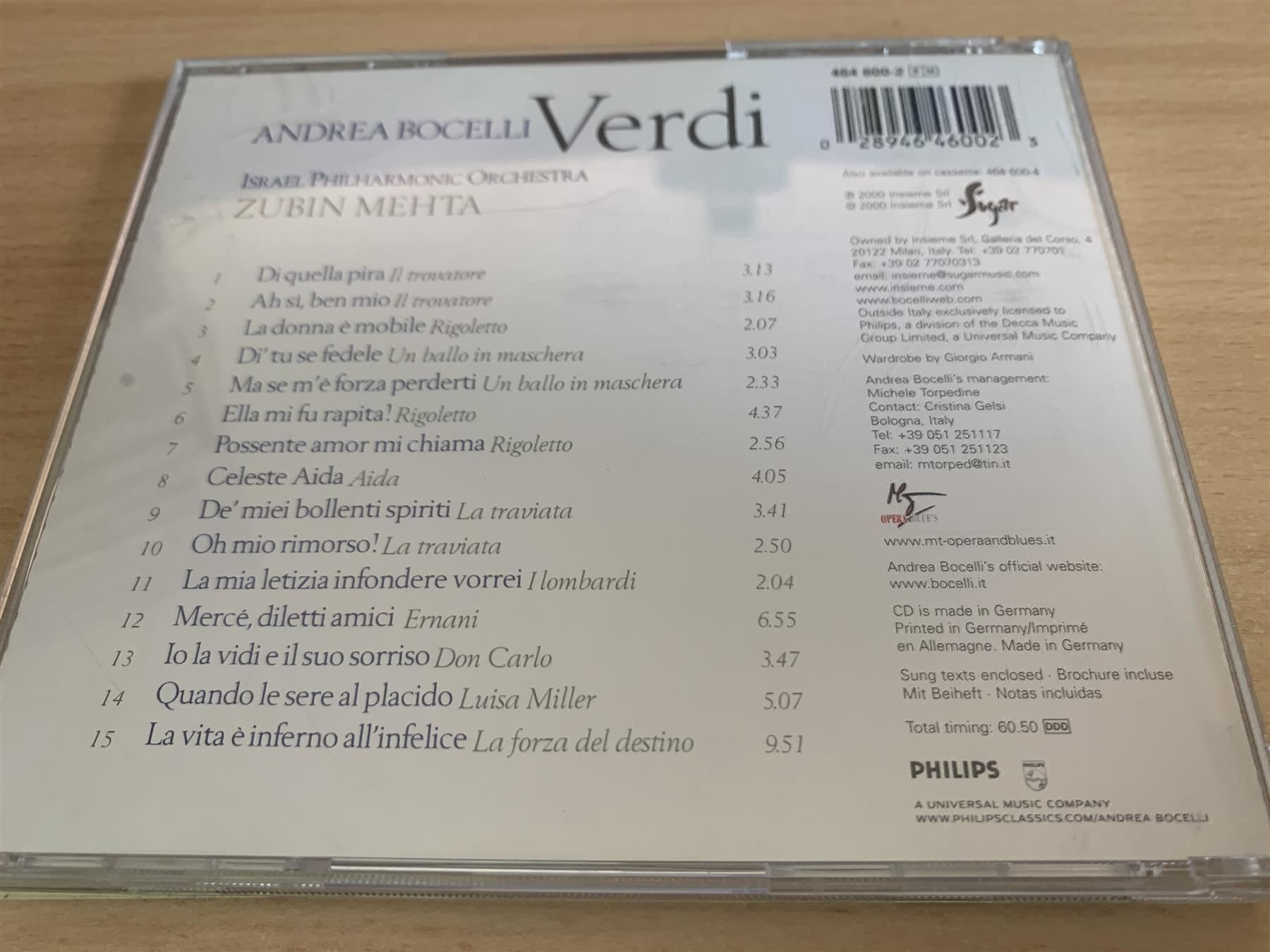 CD: Andrea Bocelli – Verdi – Usato da Rikon im Tösstal venduto da Alpenmutz 1