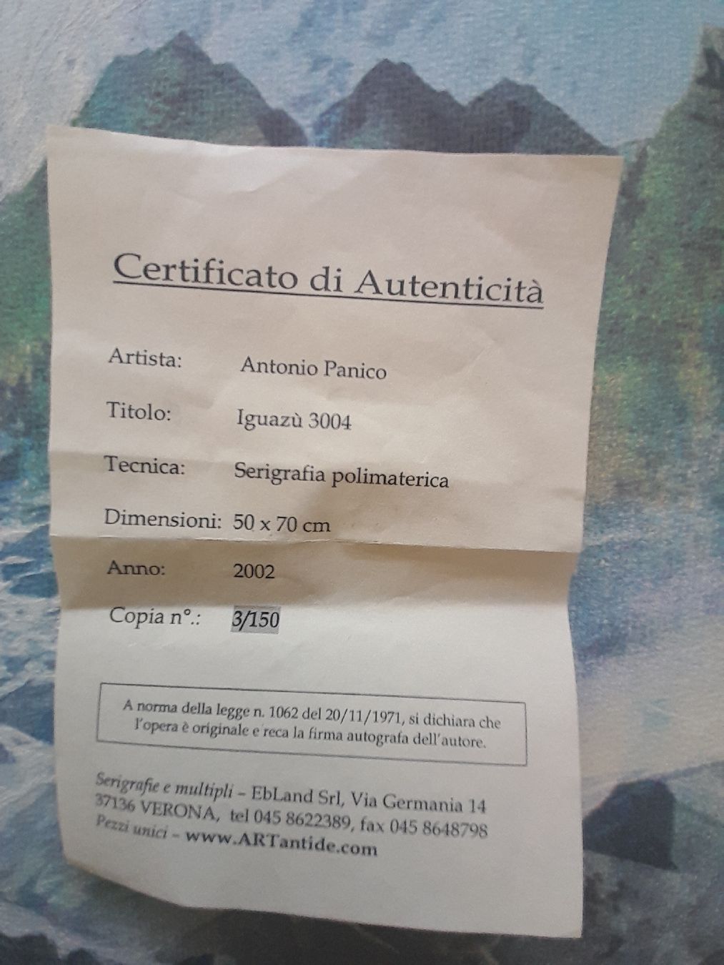 Grafica & Litografie: Antonio Panico, Iguazu – Nuovo (secondo la descrizione) da Rossrüti venduto da Hansi778 8