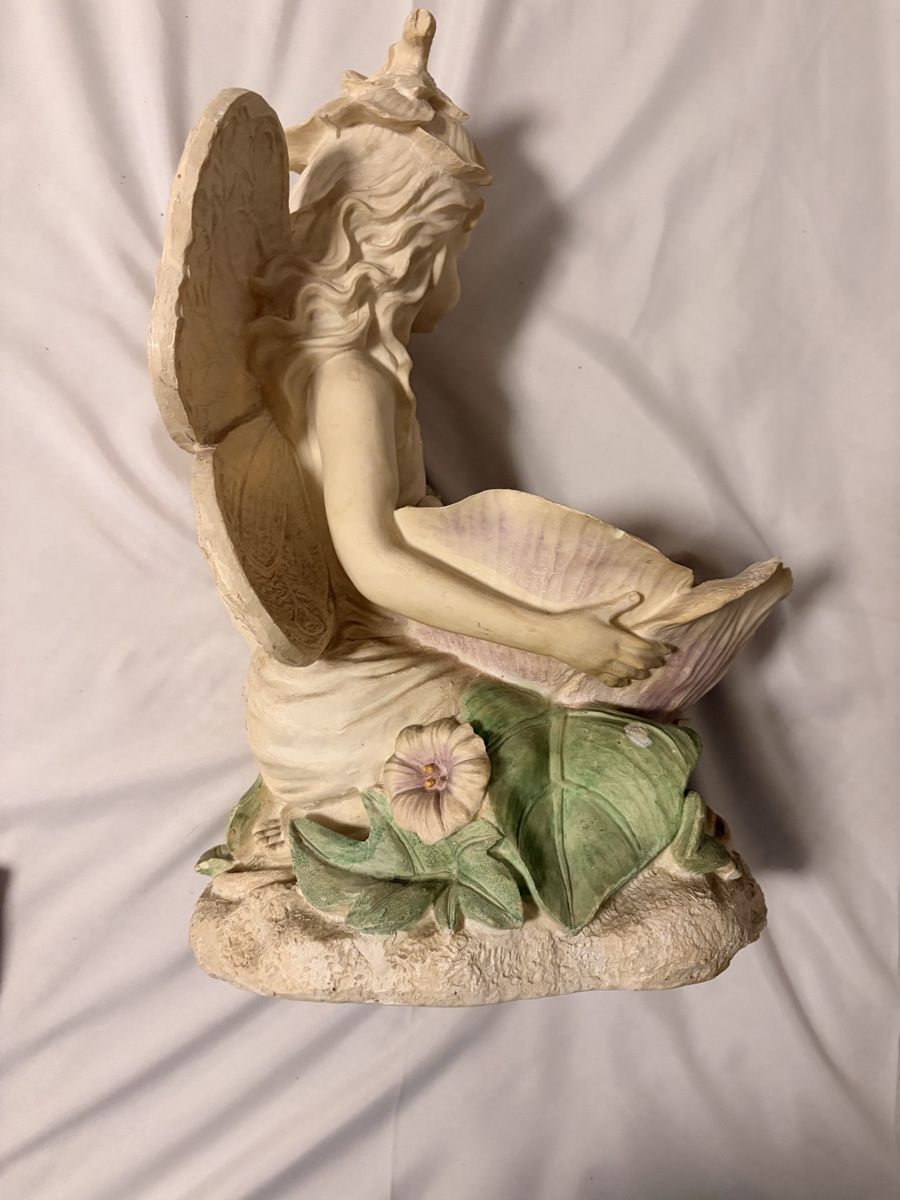 Statuette: Figur Fee mit Schale und Blumen Beige H ca 25cm – Nuovo (secondo la descrizione) da Basel venduto da MinaM2014 6