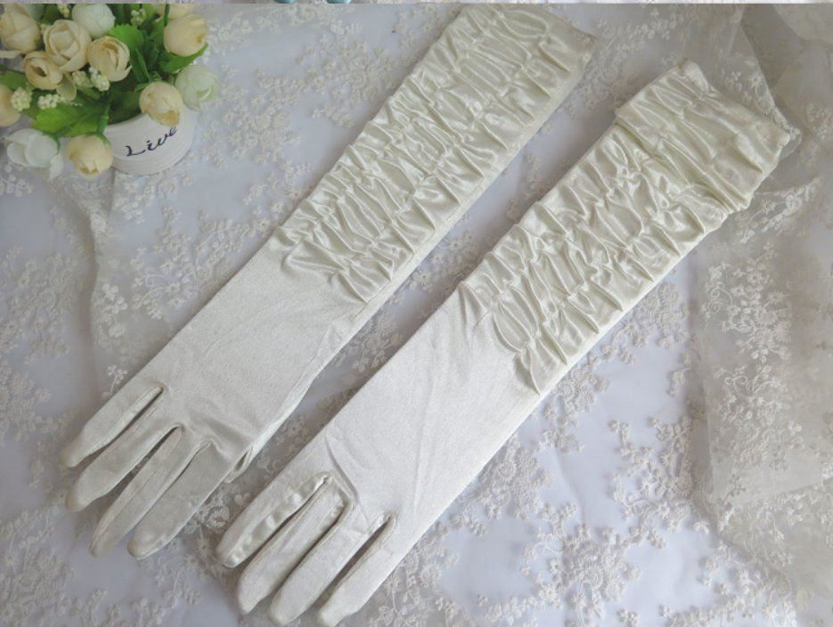 DIVINA VITAE Lange Spitzenhandschuhe - Brauthandschuhe 54cm Vintage Stil