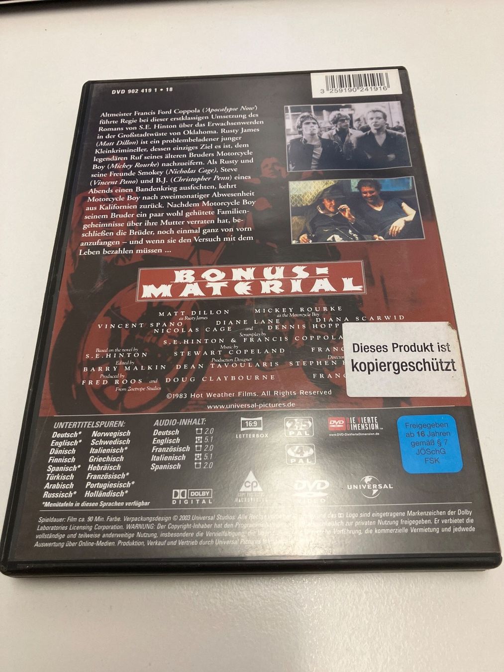 Alle DVDs: Rumble (DVD) Fish Dillon, Matt, Cage, Nicolas – Gebraucht aus Arbon von HelFer01 1