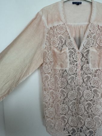 Chemisier Charles Vögele rose avec dentelle taille 46