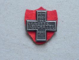 ESAF Brosche Medaille Eidg. Schwingfest Neuchatel NE 1908