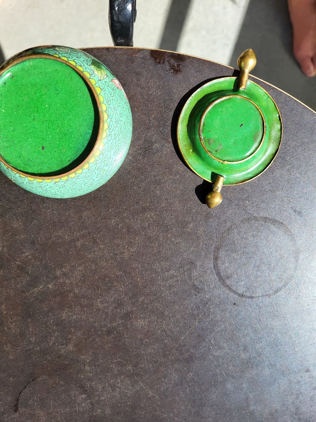 Tutte le decorazioni: Retro Cloisonné Schmuckdose, Grün mit Blumenmuster. – Nuovo (secondo la descrizione) da Zürich venduto da Lizi7 2