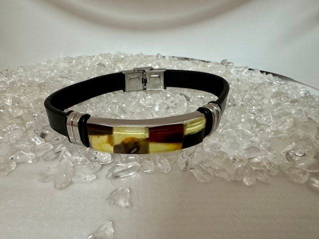 Bracciali & Braccialetti: Armband - Leder- mit Bernstein -Platte – Nuovo (secondo la descrizione) da Biberist venduto da tl-schmuck